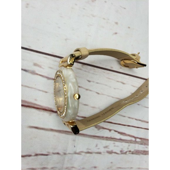 626 Chicos Genuine Leather Band Japan Movement Quartz Brown Marble Ladies Watch - Picture 6 of 12